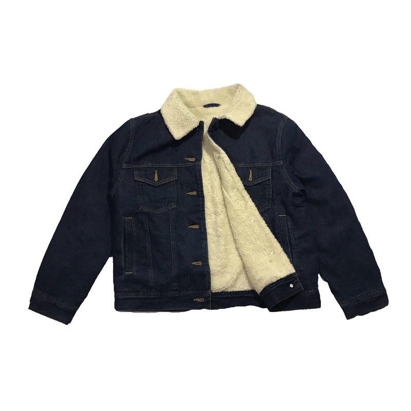 Jaket Trucker Denim Sherpa GU by Uniqlo