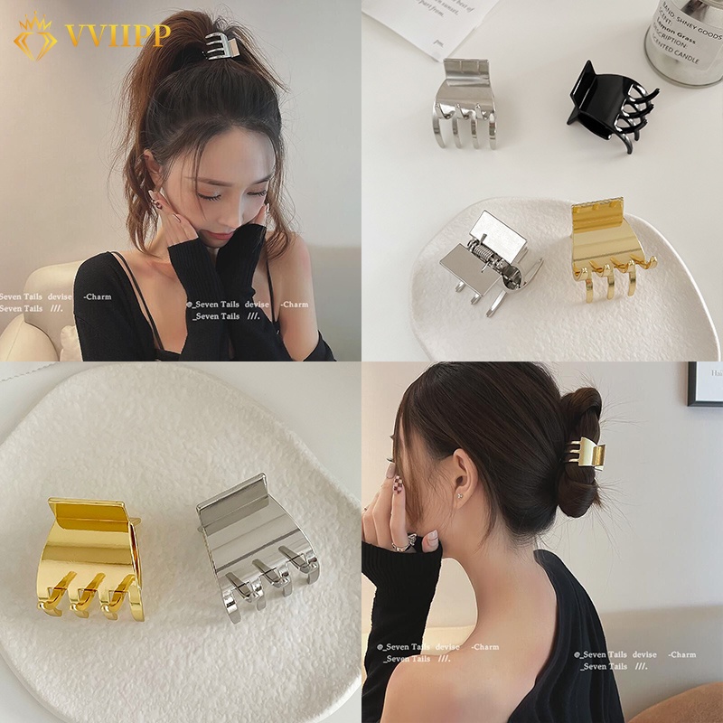 Simple High Ponytail Fixation Hairpin Fashion Gold Silver Hair Clips for Women Hair Accessories