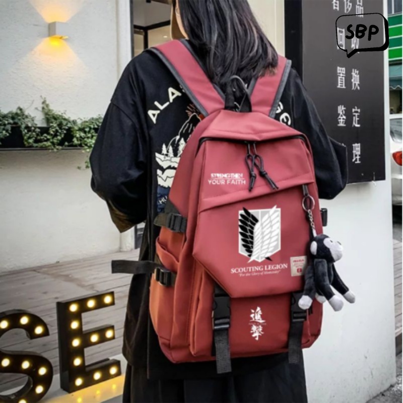 COD Tas Wanita  Monokuma Ransel Warna Solid Kasual Wanita Pria Ransel Remaja Perempuan Laki-laki Tas Sekolah Tas Ransel Tas Kekinian Fashion korea