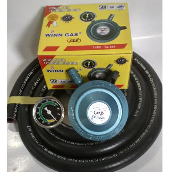 Regulator Matic Zhelgaz WINN GAS SLE 888 Manometer Selang Gas LPG 500 PSI
