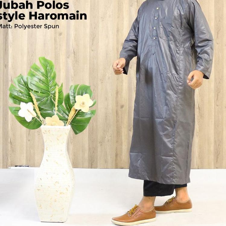 Lagi Tren.. Jubah Pria Lokal Style Al haramain Polos Semu Kilap Model Saudi Elegant