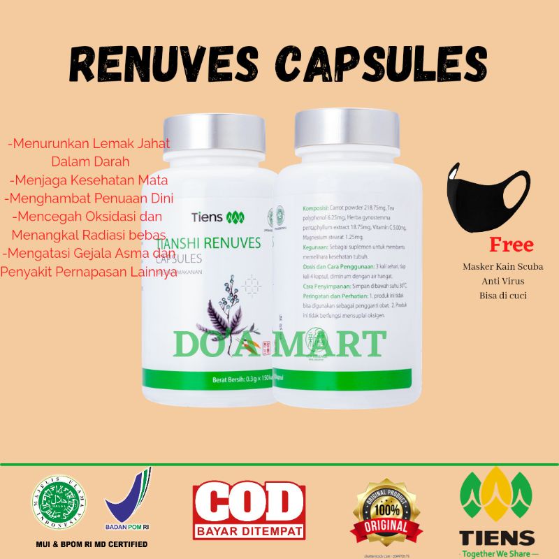 (BISA COD) Renuves Tiens Kesehatan Mata 100 Kapsul