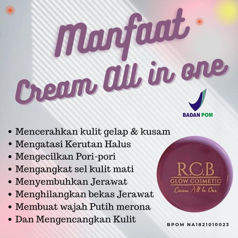 ‼️READY‼️RCB GLOW COSMETIC 2IN1 CREAM SIANG &amp; MALAM / CREAM RCB GLOW ORIGINAL