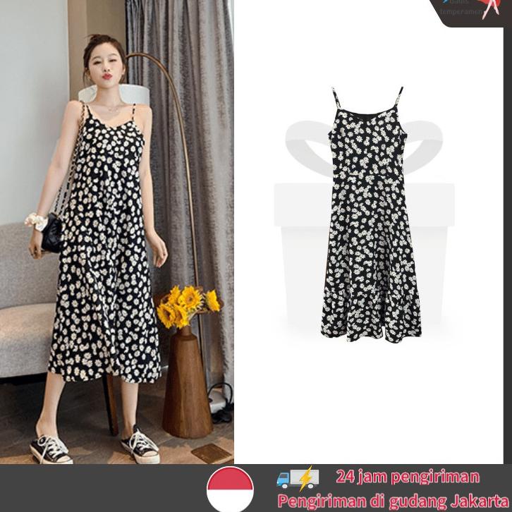 Murah Rok plisket Daisy dress/Maxi dress/Long dress Rok panjang Dress polos panjang