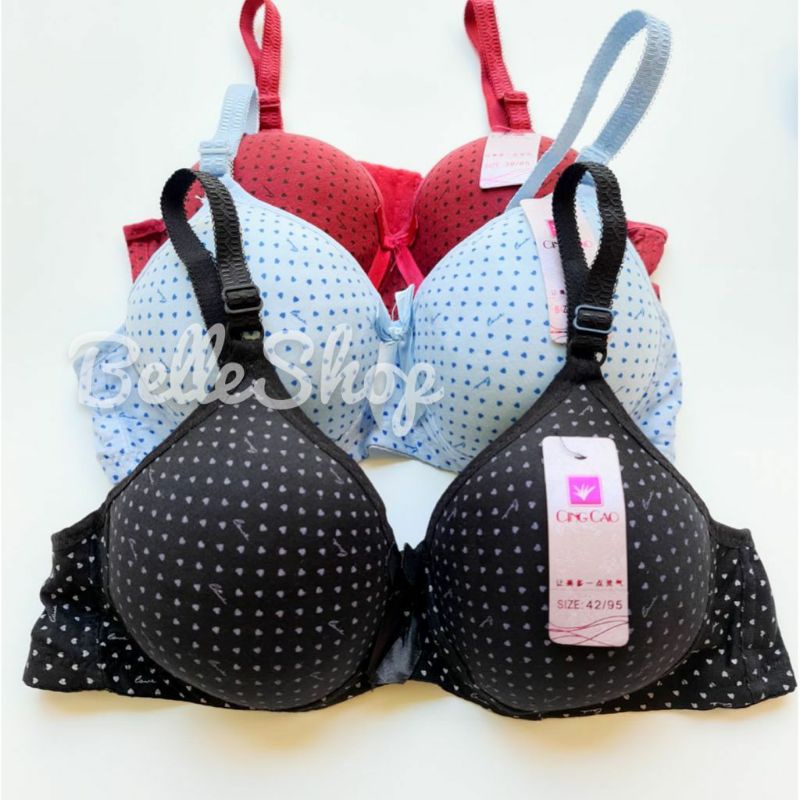 Bra Wanita Dewasa Cingcao Motif Polka Cup B / BH Wanita Import Halus