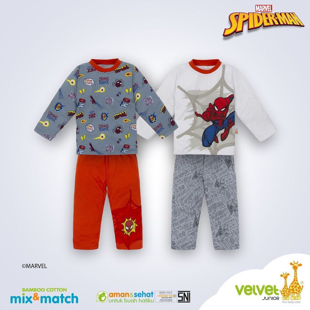 Velvet Junior Piyama Bamboo Cotton Mix &amp; Match Edition Disney Boy