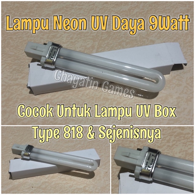 Lampu Neon UV 9 Watt Untuk Lampu UV Model Box 818 dan Sejenisnya