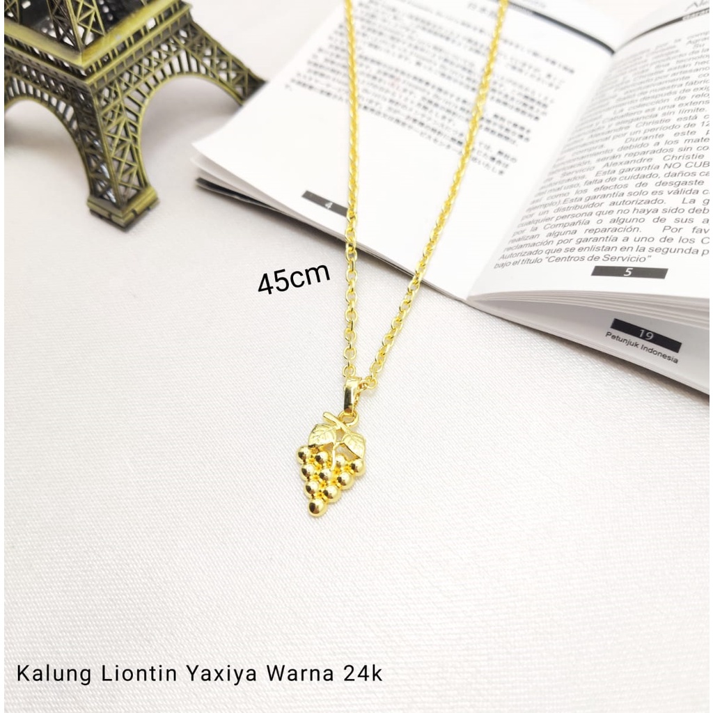 Kalung Liontin Anggur Yaxiya Lapis Emas 24k