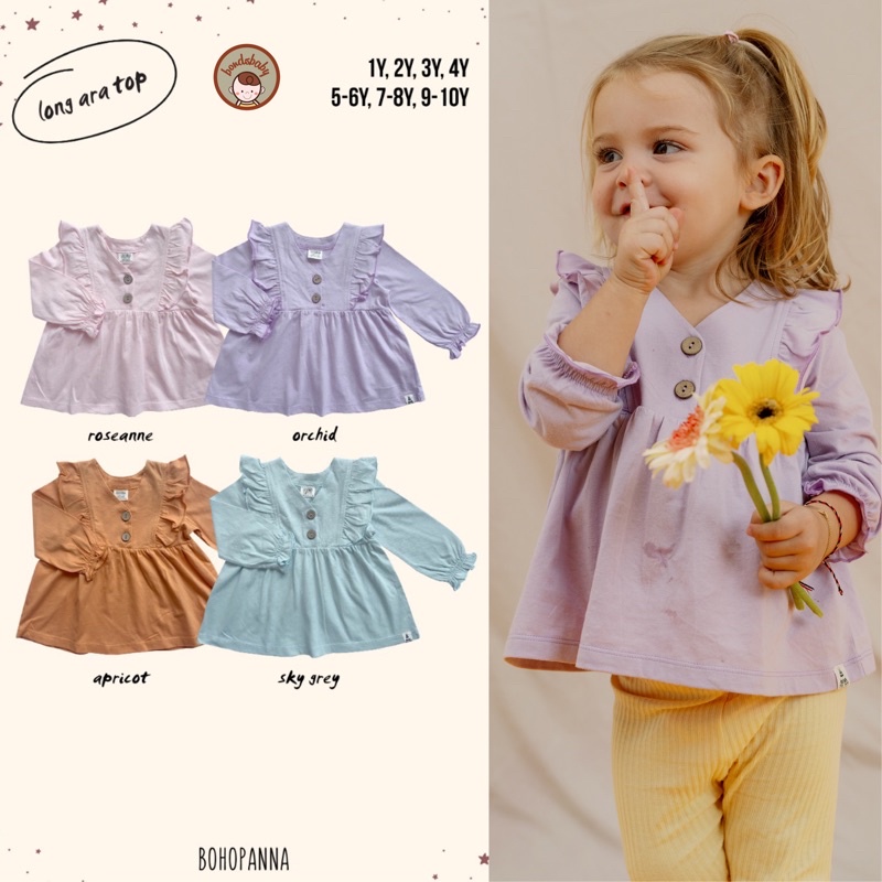 Bohopanna Yvonne &amp; Ara Long Top / Atasan Panjang Anak 1-10thn