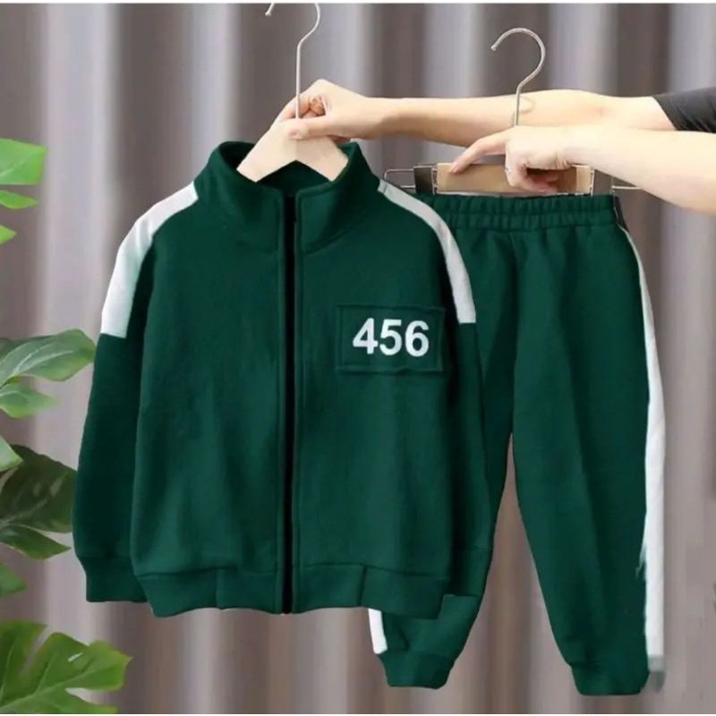 Jaket Squid game anak setelan anak laki laki setelan anak perempuan Baju setelan anak laki laki umur 4 tahun