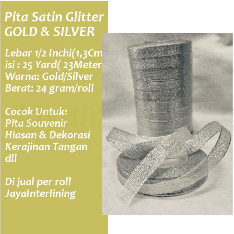 

pita silver 1/2 inchi / 1,3cm