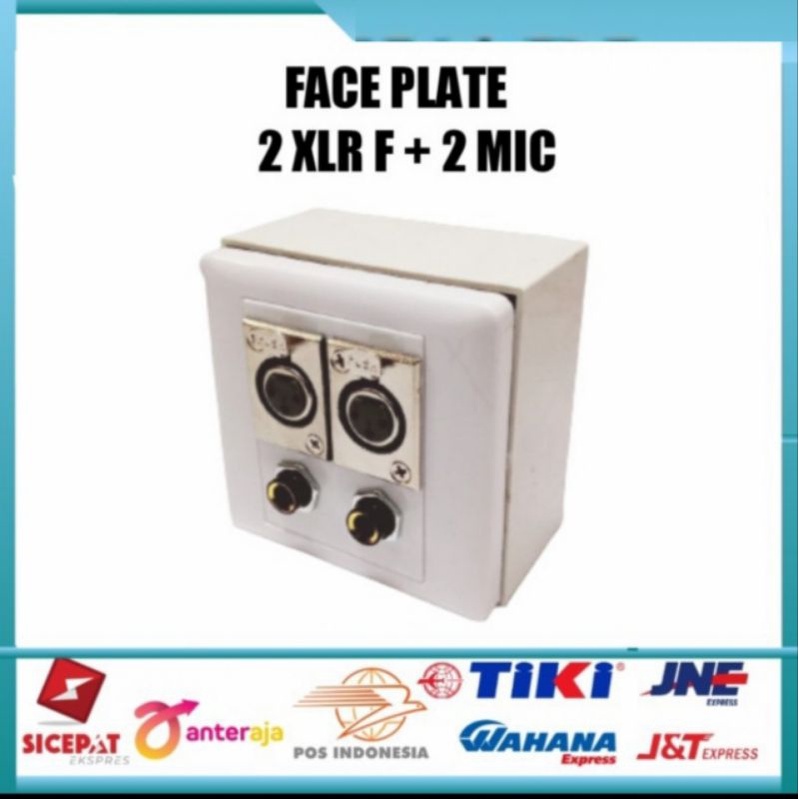 FACE PLATE 2 MIC XLR F+OUTBOW WALLPLATE MIC XLR FEMALE