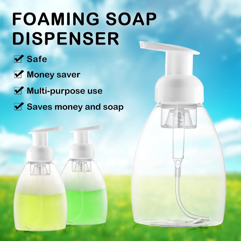 Wholesale 300ml Clear Foam Pump Bottle / Bathroom Soap Foaming Bottles / Household Blister bottle / Shampoo Lotion Holder