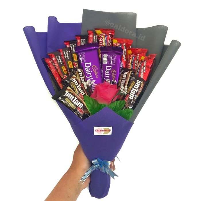 Special snack Bouquet caldora - Ungu Murah Meriah