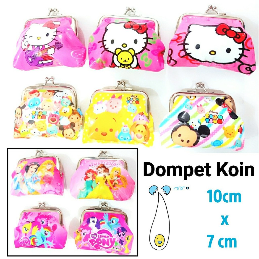 dompet koin cetek disney princess tsumtsum pony pooh hello kitty