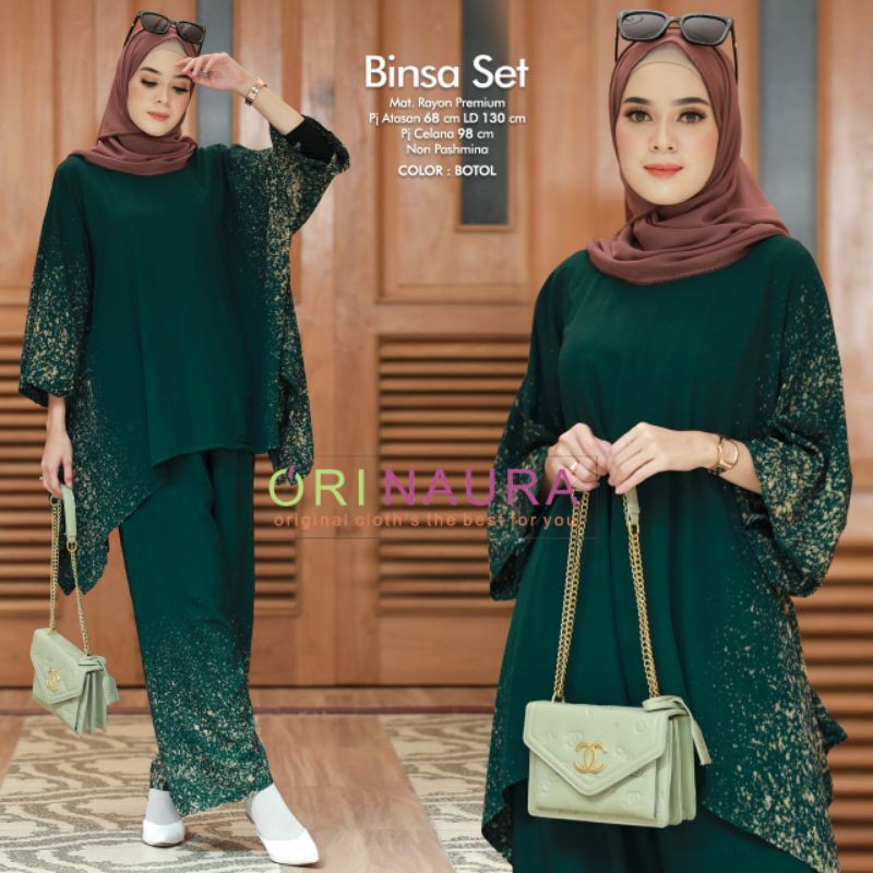 Binsa Set Jumbo  - One Set Jumbo Rayon Tie Dye Premium Setelan Wanita Celana Panjang Set Bigsize LD 130 cm