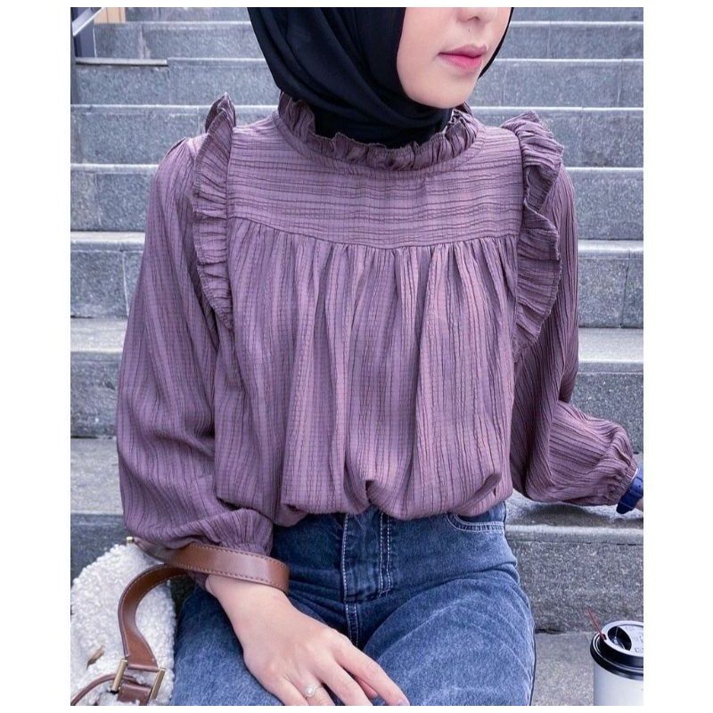 Kanya Blouse Crinkle Lady Shena Atasan Wanita Korean Style Daisy Blouse Moreo Blouse Termurah