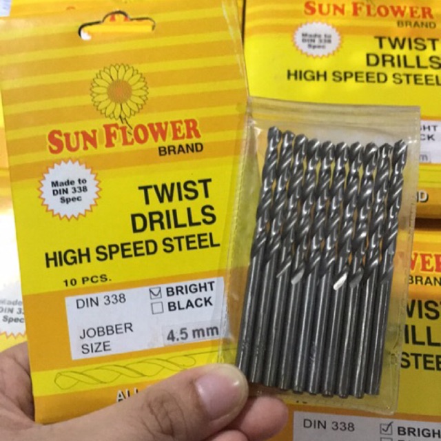 Mata Bor Besi SUN FLOWER 4,5mm - Hss Twist Drill Bit 4,5mm (1 pcs)