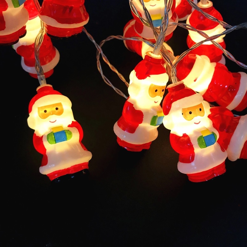 Lampu Tumblr 10 / 20-led Bentuk Santa Claus Tenaga Baterai Untuk Dekorasi