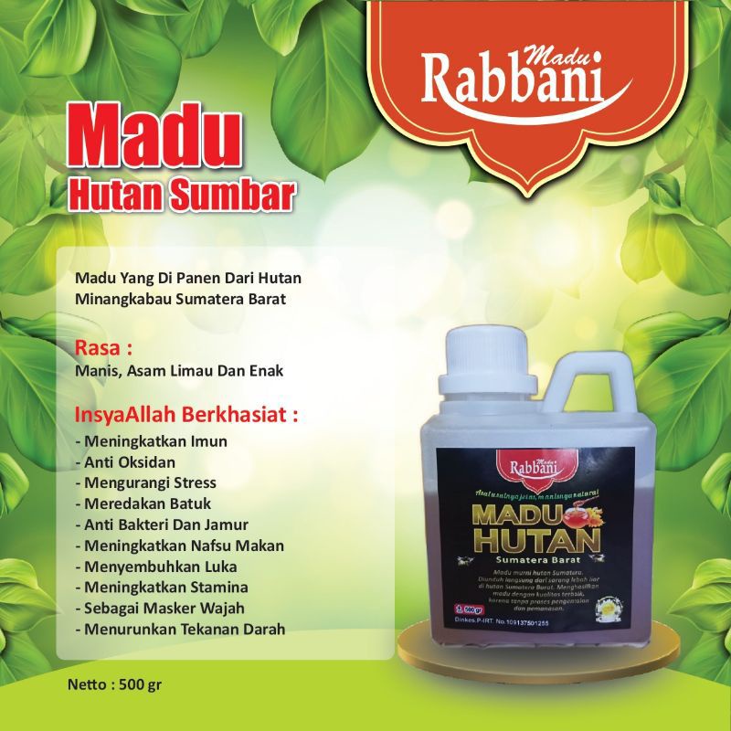 

Madu Hutan Sumbar Asli 100% (500 gr)