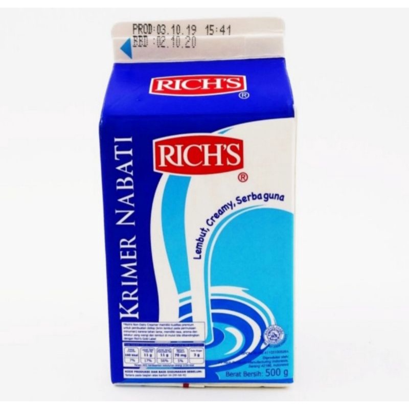 richs krimer nabati 500ml rich creamer non dairy 500 ml krimer cair