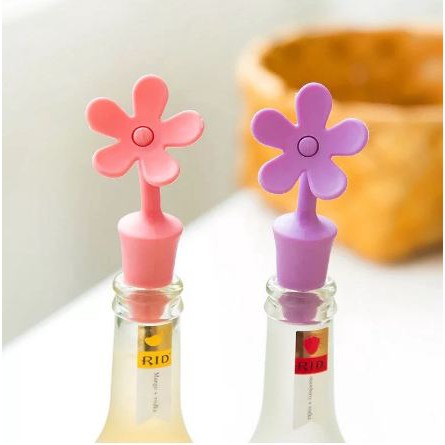 (BOW) Flower bottle cap cover penutup tutupan botol silikon model bunga