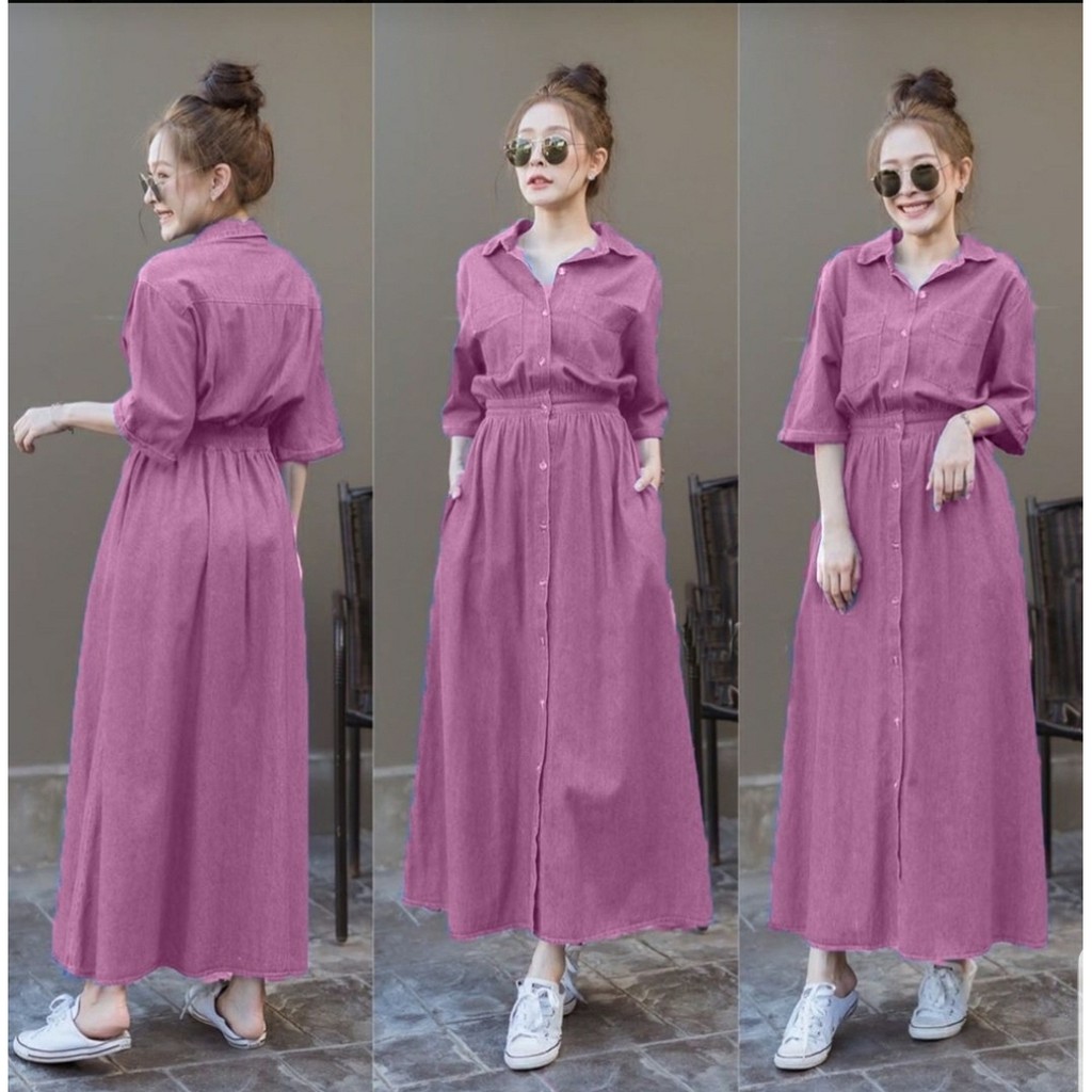 [VLFK] Maxi Terbaru Wanita / Maxi Katun Polos / Hijab Maxi / Pakaian Wanita Gamis