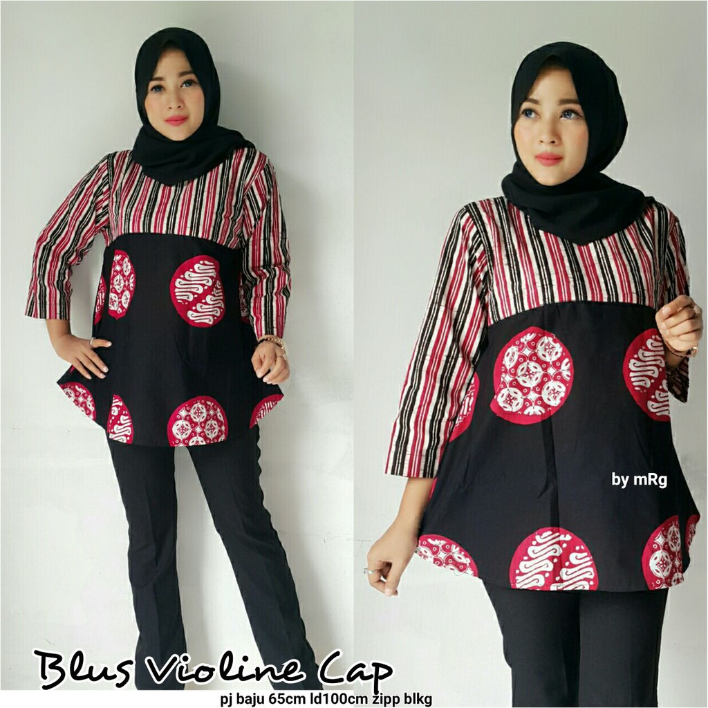 ATASAN BATIK MODERN,BATIK BLUS KANTOR,BUSANA WANITA MUSLIMAH