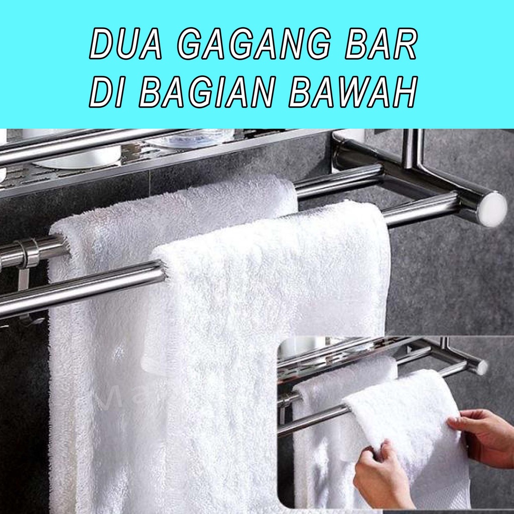 Rak Kamar Mandi *Rak Gantung 2 Tingkat * Rak Stainless * Rak Serbaguna