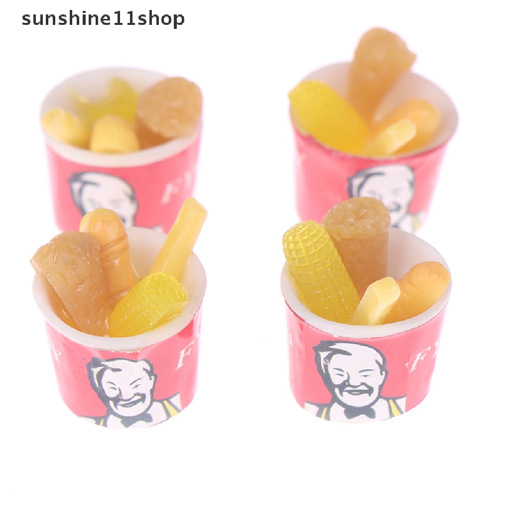 (SHO) 4pcs / Set Mainan Miniatur Snack Jagung Skala 1: 12 Untuk Aksesoris Rumah Boneka