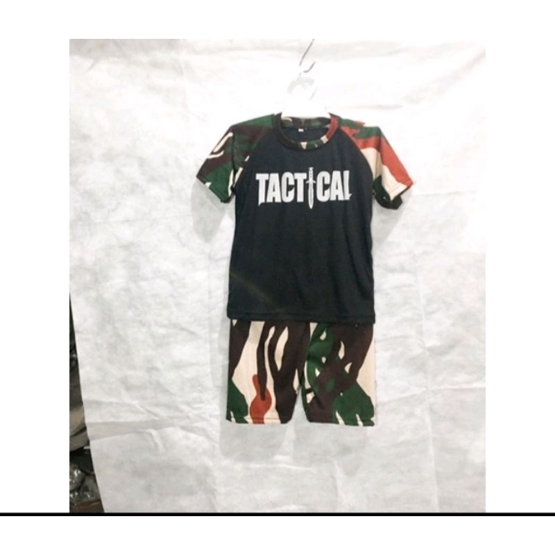 stelan kaos anak pdk tactical loreng kopassus