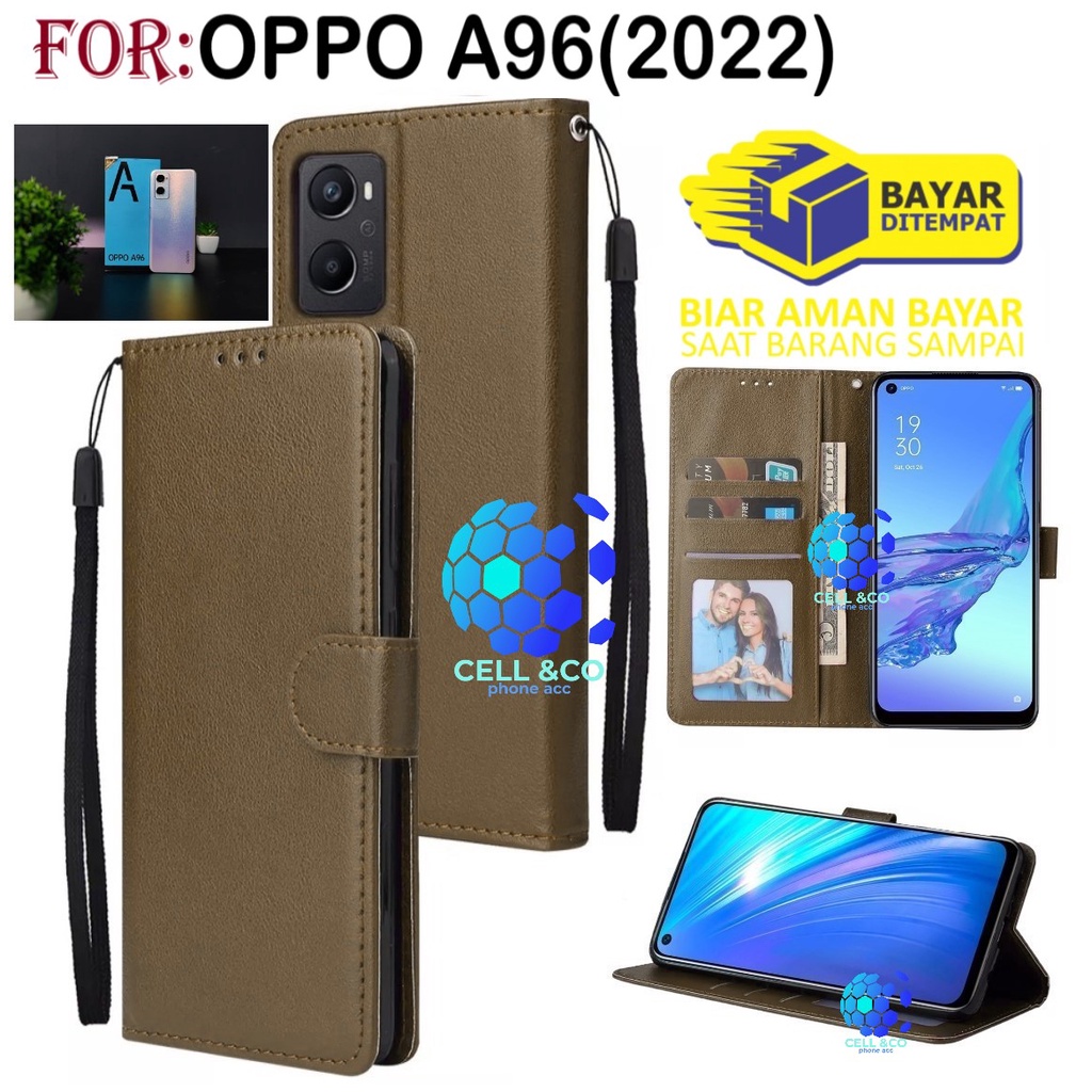 NEW OPPO A96 CASE FLIP LEATHER WALLET PREMIUM FLIP CASE BUKA TUTUP KESING HP CASING FLIP CASE WALLET OPPO A96