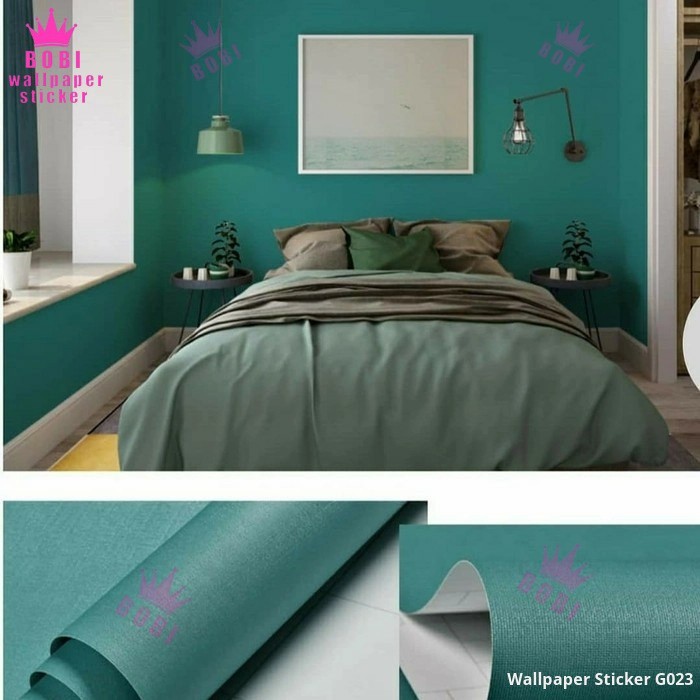 Wallpaper Sticker Hijau Tosca Polos G023  / Wallpaper New 2021 Uk.9mx45cm