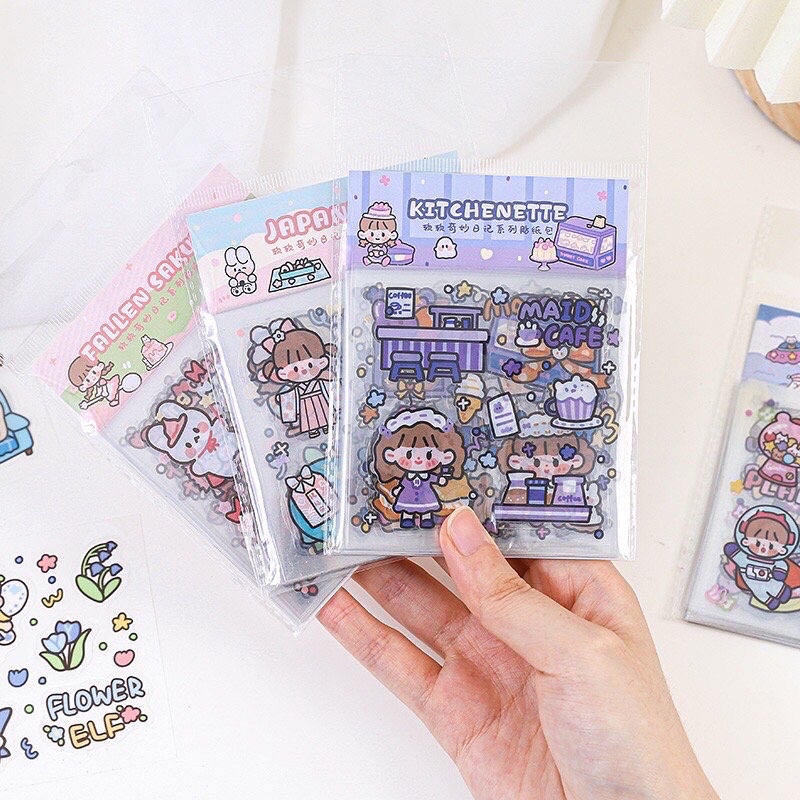 25 LEMBAR STIKER LUCU ANTI AIR DEKORASI BOTOL AIR MINUM AESTHETIC DECO JURNAL BUJO PLANNER BUKU CATA