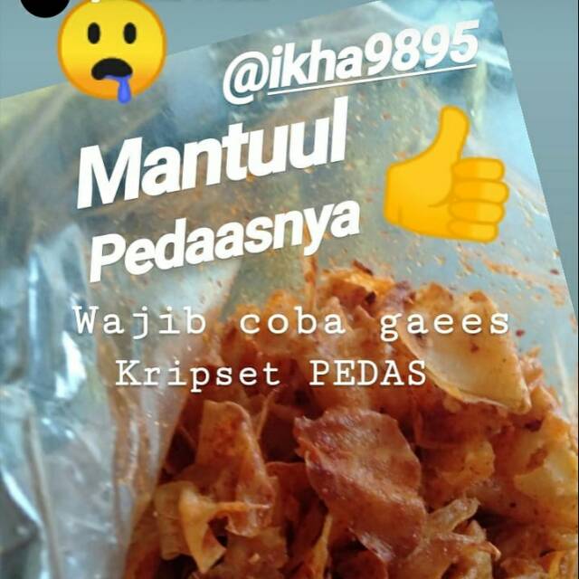 

KERIPIK SINGKONG PEDAS KRIPSET SATU KILO / 1 KG 1000gr 2 BUNGKUS PEDAS & ORIGINAL