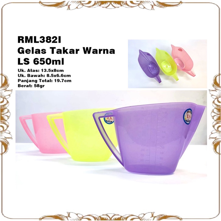 Gelas Takar Warna LS 650ml