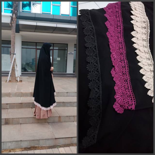 Khimar Jumbo Jetblack Mewah