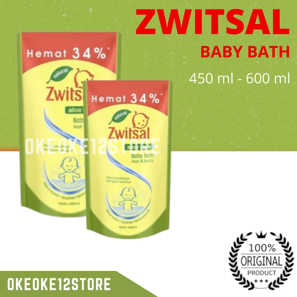 ZWITSAL Natural Baby Bath 2-in-1 Hair &amp; Body Pouch 600 mL