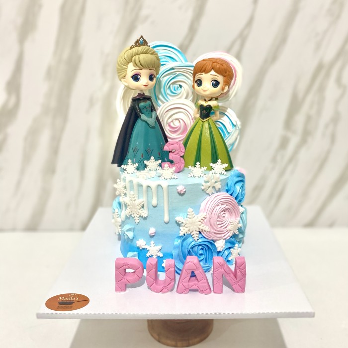 

kue ulang tahun butter cookies icing fondant frozen elsa anna cake