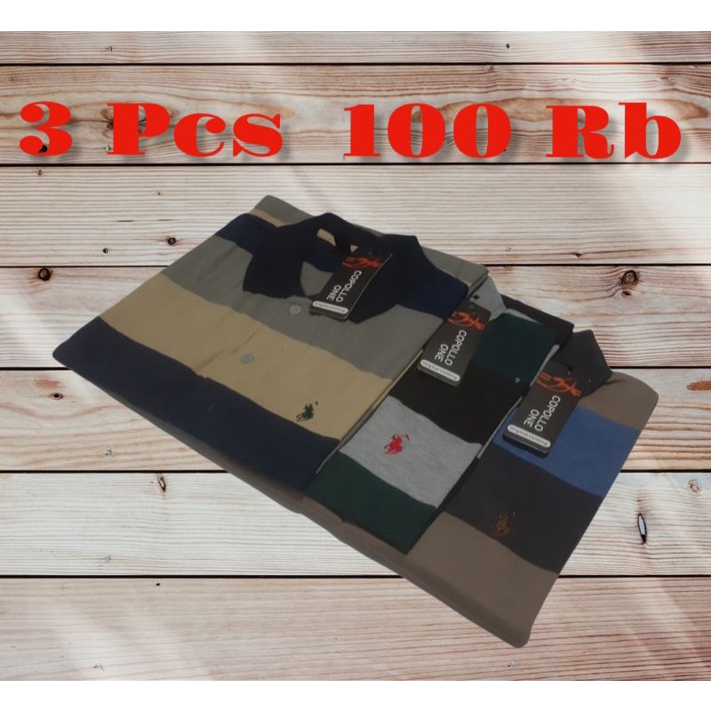 3 Pcs 100Rb/Kaos Kerah Salur Dewasa/Kaos Kerah Salur Terlaris/Kaos T-shirt/Kaos Polo Terlaris