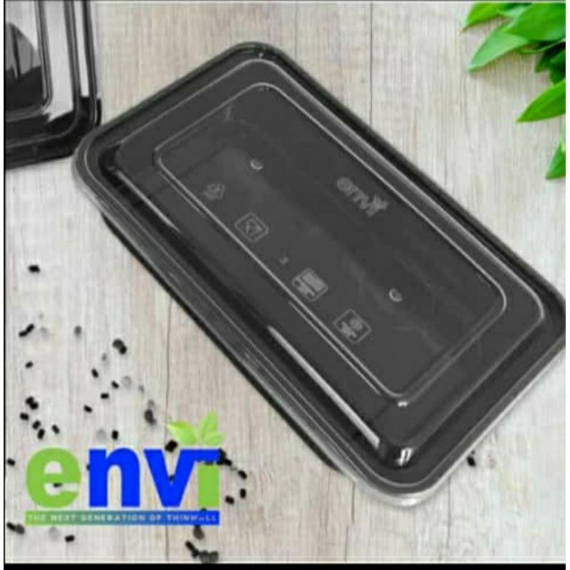 ECER thinwall persegi panjang 750ml kotak nasi plastik envi