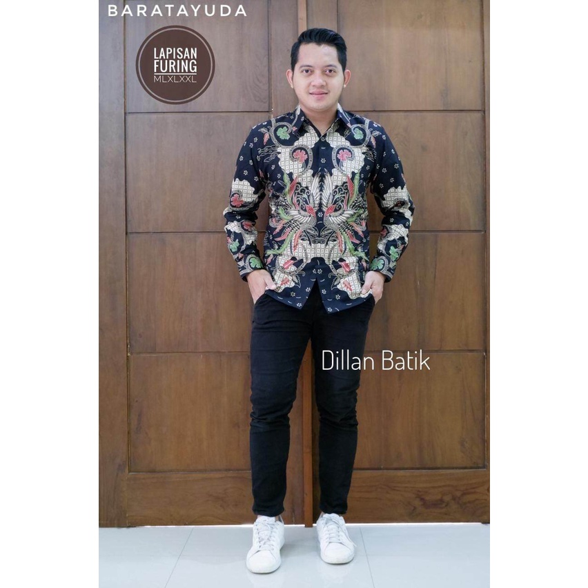 Batik pria lengan panjang terbaru/kemeja batik kasul terbaru/batik ori solo lengan panjang BRATAYUDA