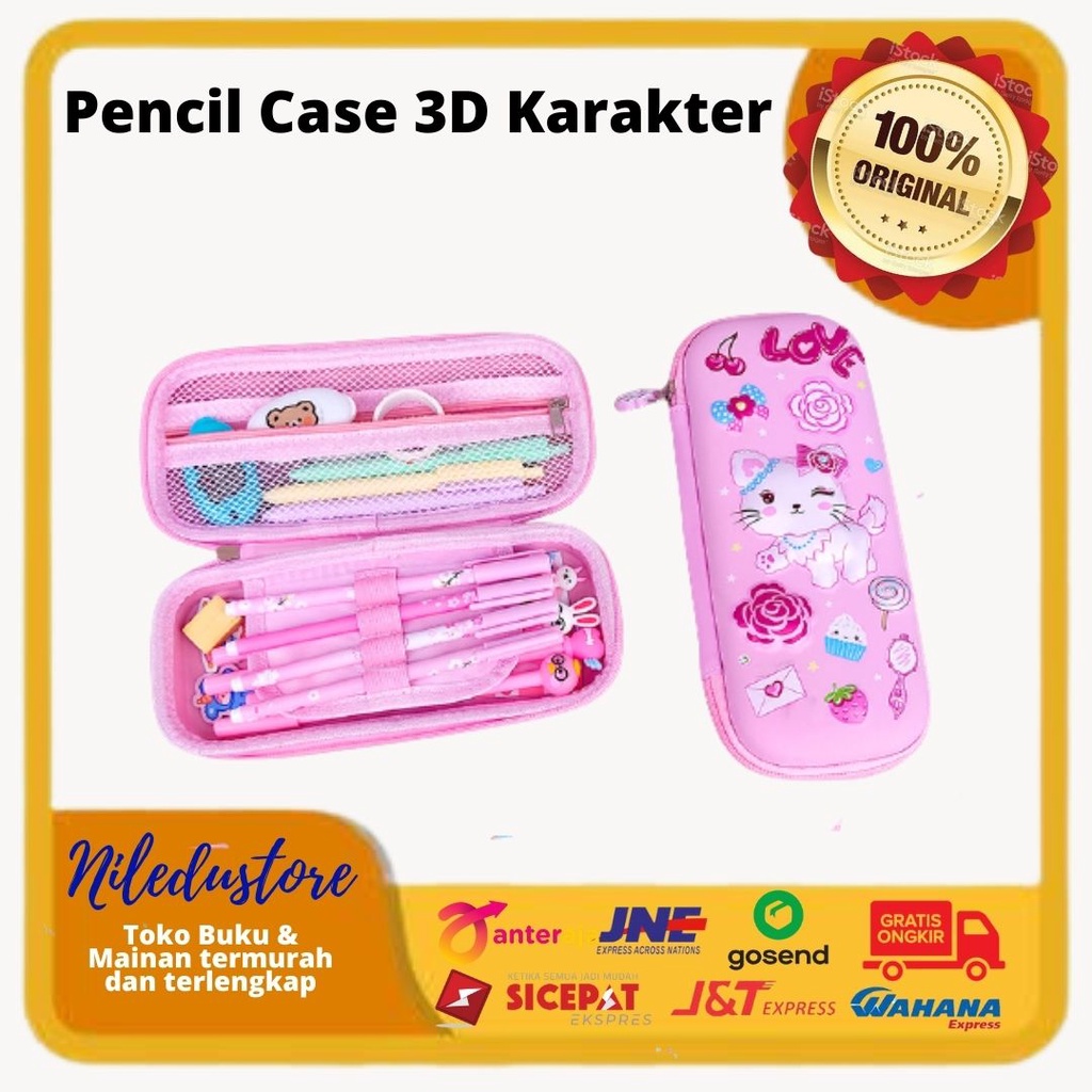

Tempat pensil kotak pensil 3D unicorn timbul bahan EVA untuk anak import kado anak perempuan | tempat pensil trendy | karakter 3d