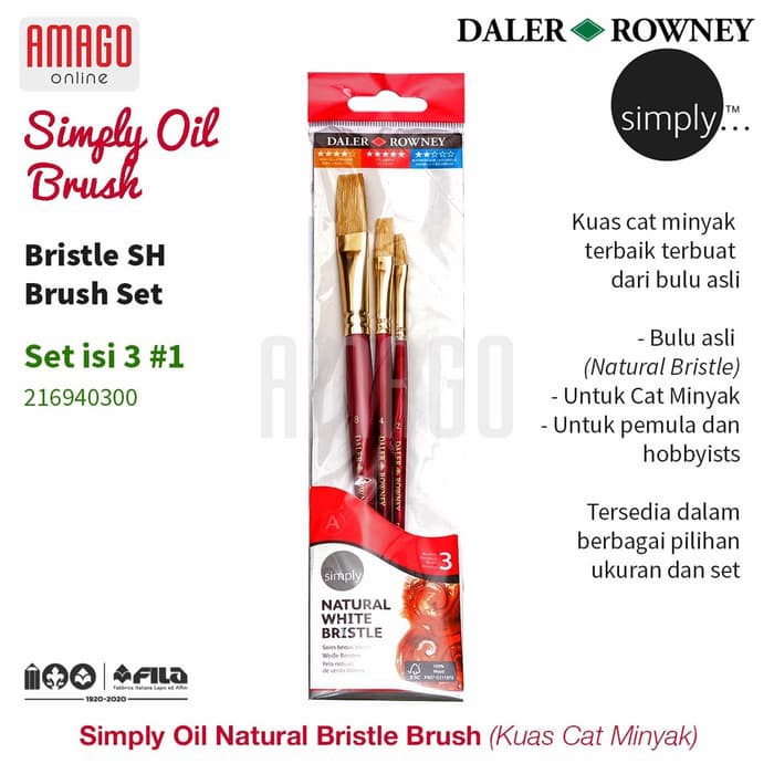 DALER-ROWNEY Simply Oil Bristle SH Brush Set 3 pcs #1 - 216940300