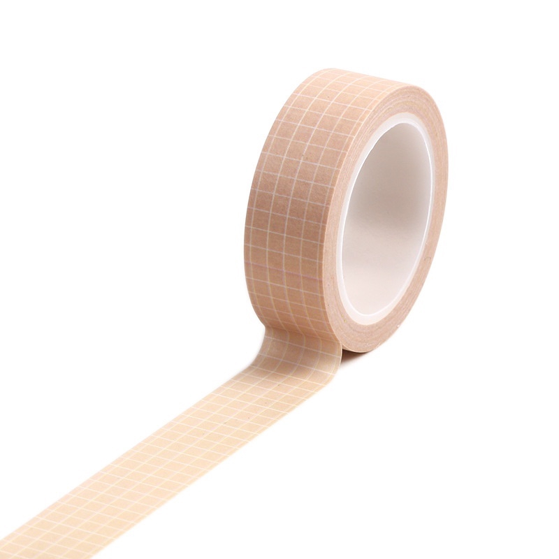 15mmx10m 7 Colors/set Journal Sticker Solid Color Grid Washi Tape Masking Tape for Scrapbooking