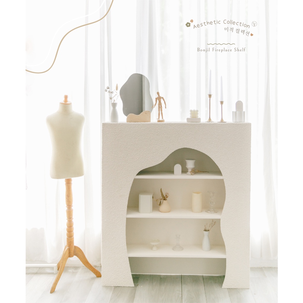 [Aesthetic Collection] - BONJIL FIREPLACE SHELF / Faux fireplace / Rak perapian korea