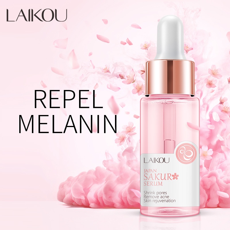 LAIKOU Sakura Serum Mengencangkan Pori-pori Vitamin C Memutihkan Untuk Bintik dan Kerutan 2pcs