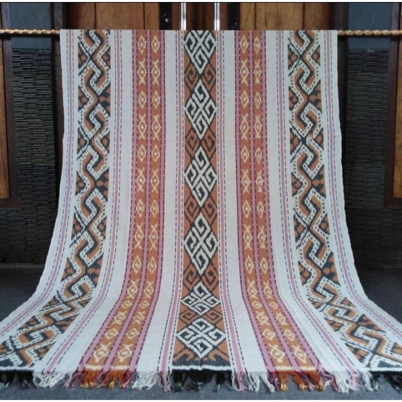 kain tenun ikat original handmade toraja orange