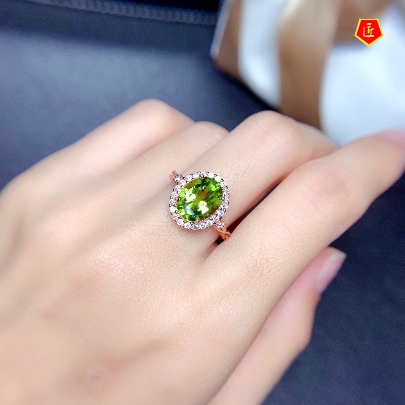 [Ready Stock]Fashion Simple Natural Peridot Ring