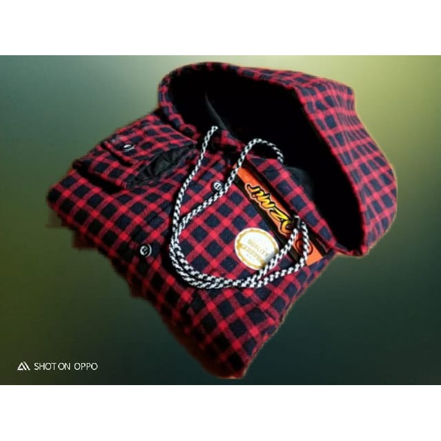 FLANNEL BERTOPI/FLANNEL HOODIE/FLANNEL KUPLUK/KEMEJA FLANEL LENGAN PANJANG PRIA DAN WANITA